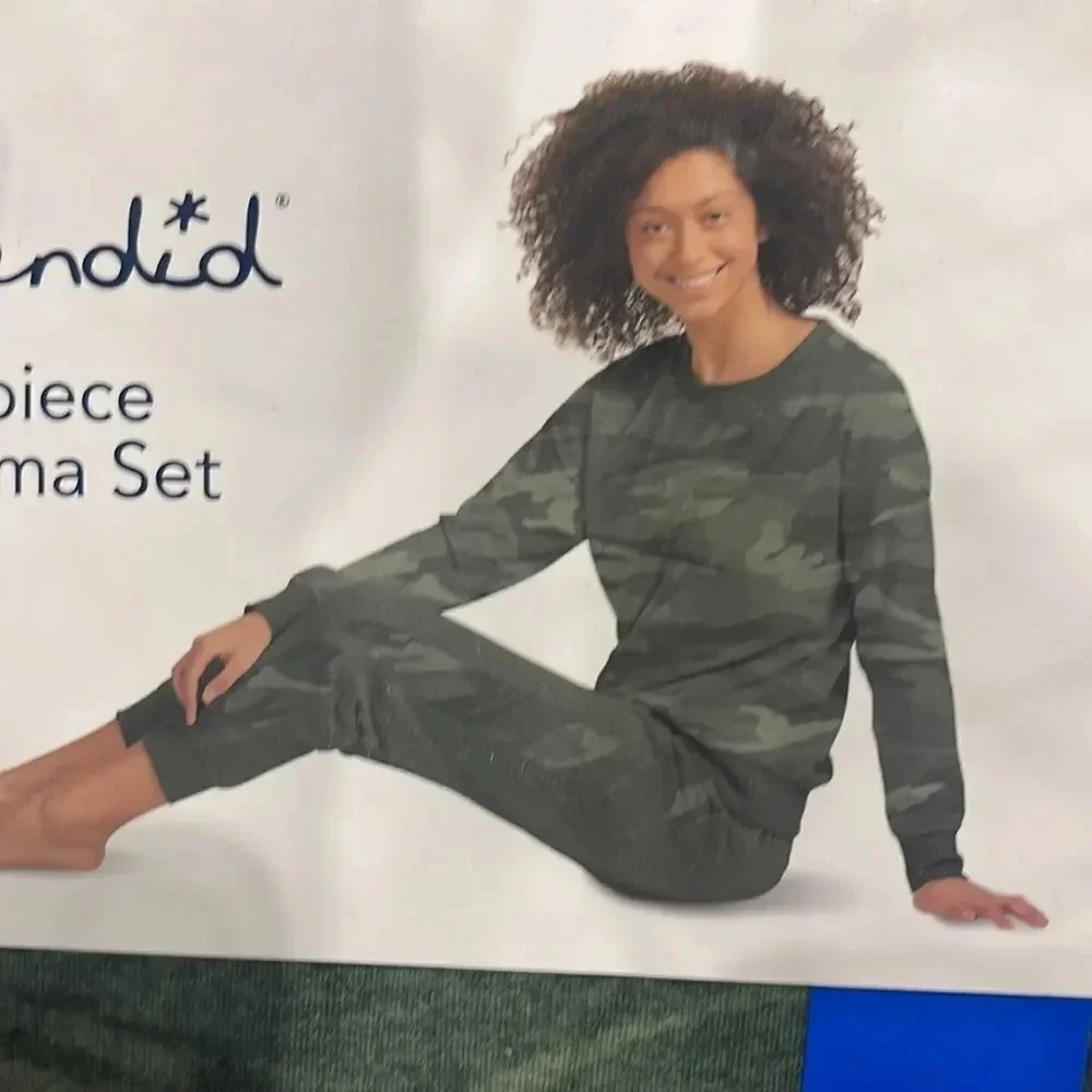 Woman’s camouflage two piece pajama set